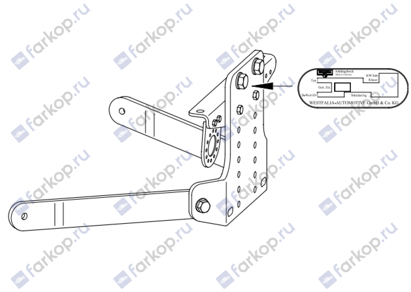 Фаркоп Westfalia для Land Rover Defender 90 1998-2016 323048600001 в 