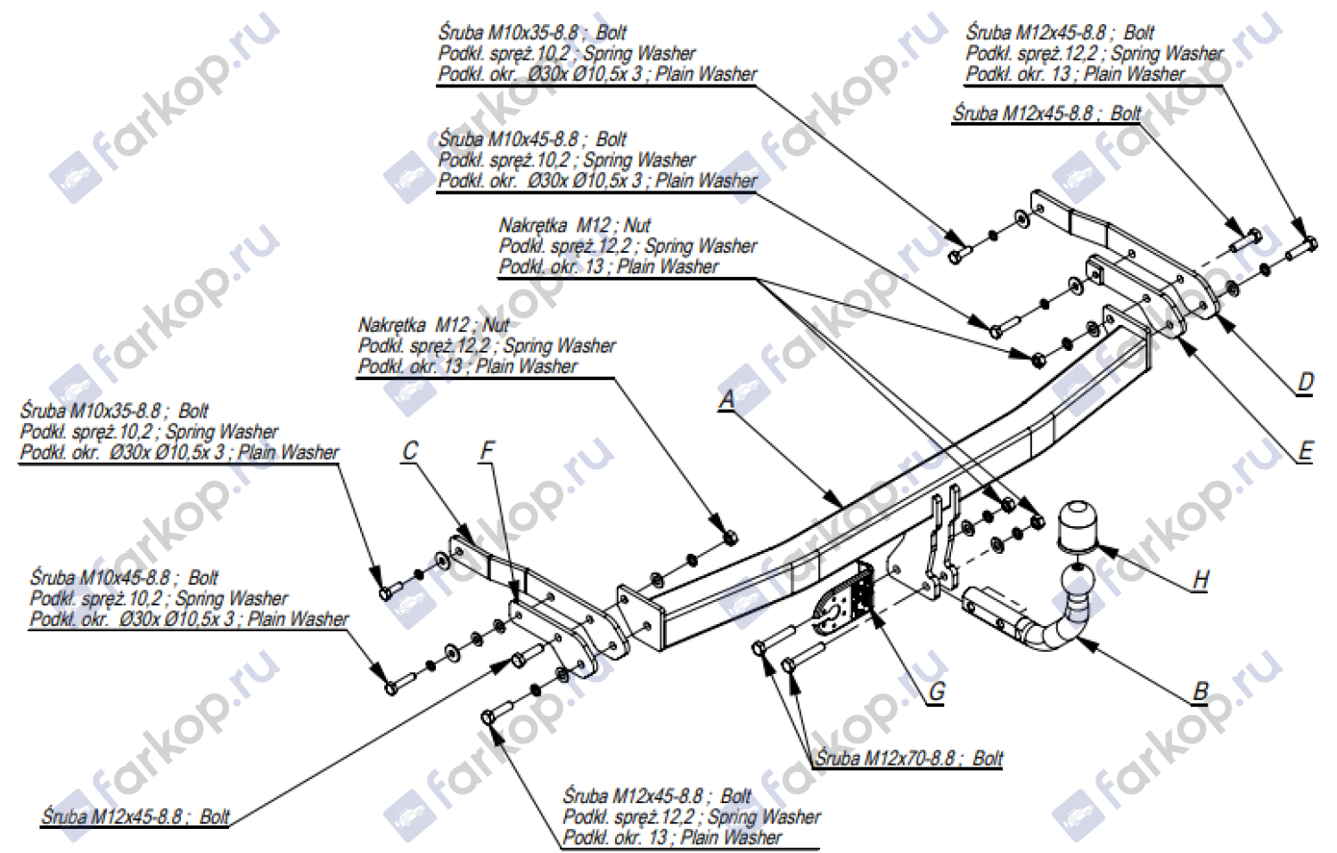 Фаркоп Imiola для Renault Grand Scenic 2009-2016 R.050 в 