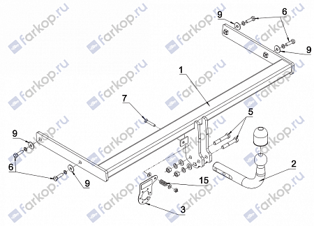 Фаркоп Auto-Hak для Audi A3 (3,4 дв.) 2012- A 33 в 