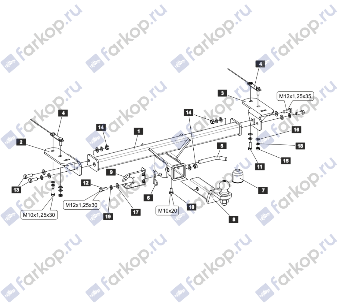 Фаркоп Sheriff для Chery Tiggo 4 2019- 4831.32 в 