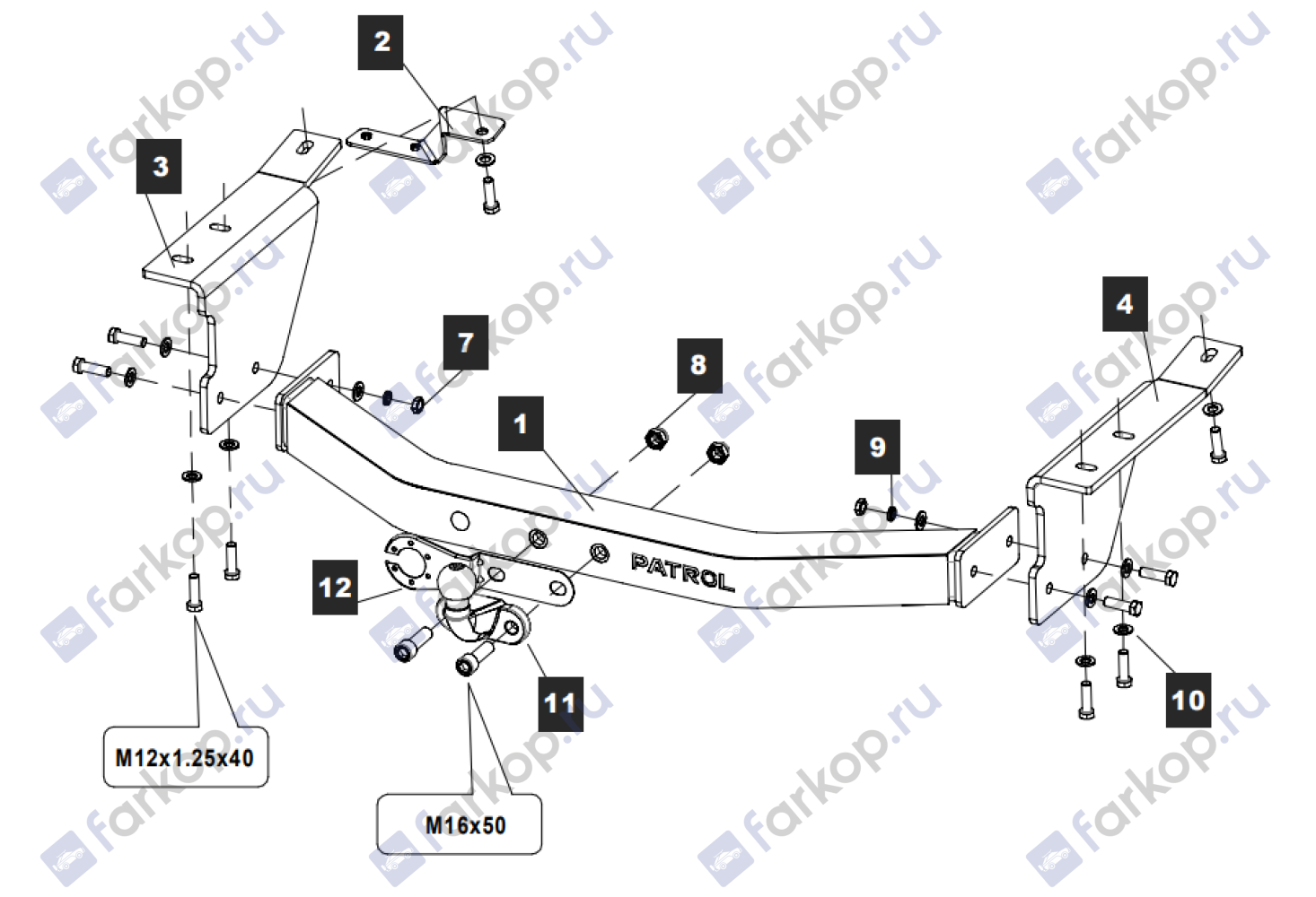 Фаркоп Baltex для Nissan Patrol 2010-2017 15190008E в 