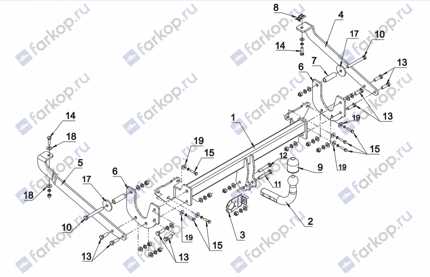 Фаркоп Auto-Hak для Citroen Jumpy 2006-2016 R 40 в 