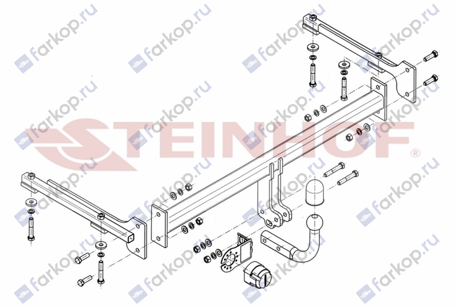 Фаркоп Steinhof для Honda Civic (седан, кроме Hibrid) 2006-2012 H-040 в 