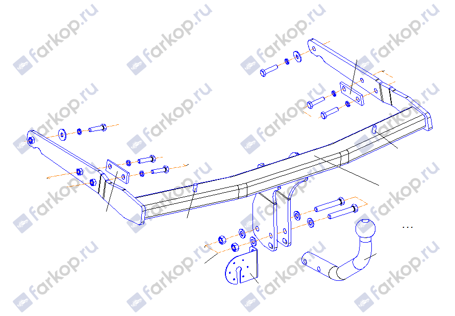 Фаркоп Oris для Ford Mondeo (лифтбек) 2007-2014 3959-A в 