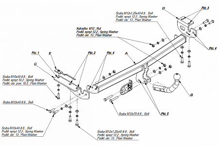 Фаркоп Imiola для Toyota Avensis (лифтбек, седан) 2003-2009 T.023 в 