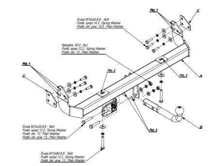 Фаркоп Imiola для Land Rover Freelander 1998-2007 L.010 в 