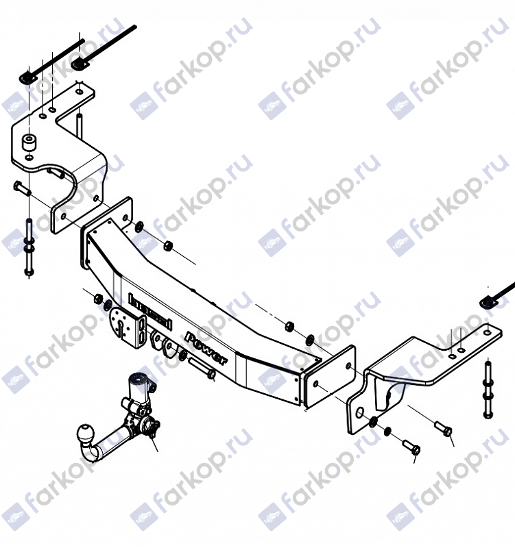 Фаркоп Oris для Lexus LX 570 2007-2021 3083-AK41 в 