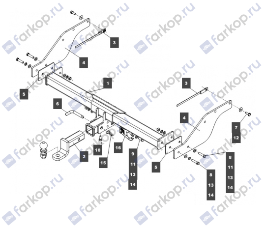 Фаркоп Baltex для Mazda BT-50 2006-2012 12.9026.32 в 