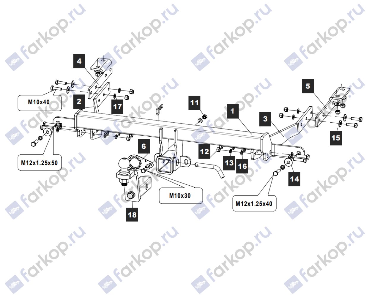 Фаркоп TowRus для Citroen Berlingo (L1,L2) 2008- 079131 в 