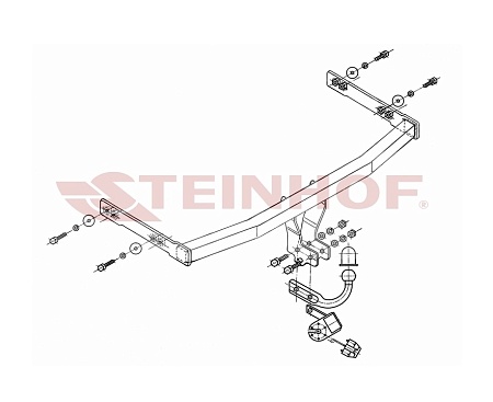 Фаркоп Steinhof для Audi A3 1996-2003 V-056 в 