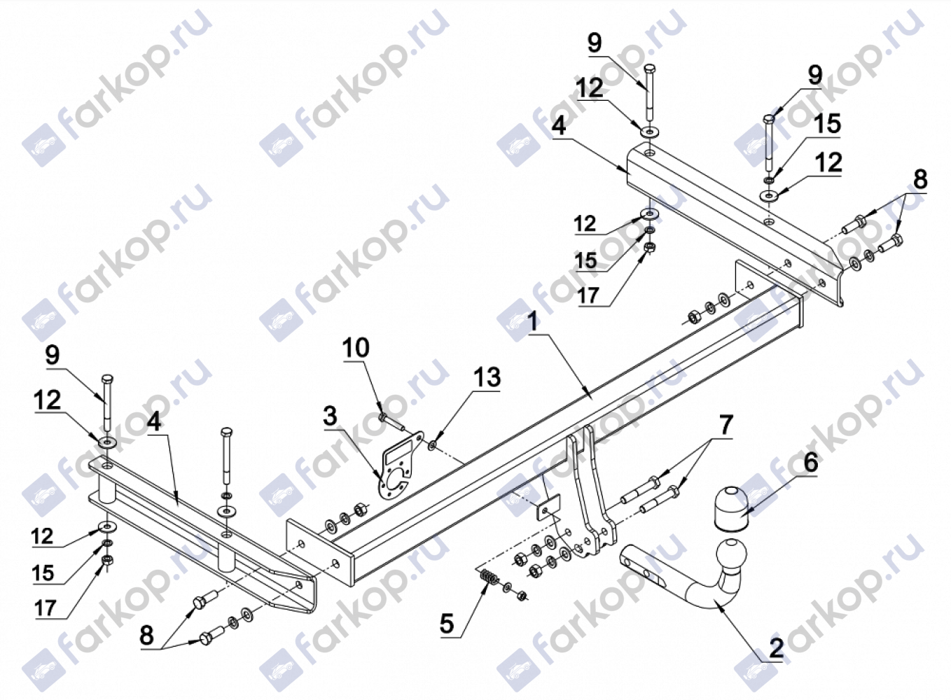 Фаркоп Auto-Hak для Audi A6 allroad 2006-2012 A 28 в 