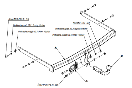 Фаркоп Imiola для Ford Fusion 2002-2012 E.034 в 