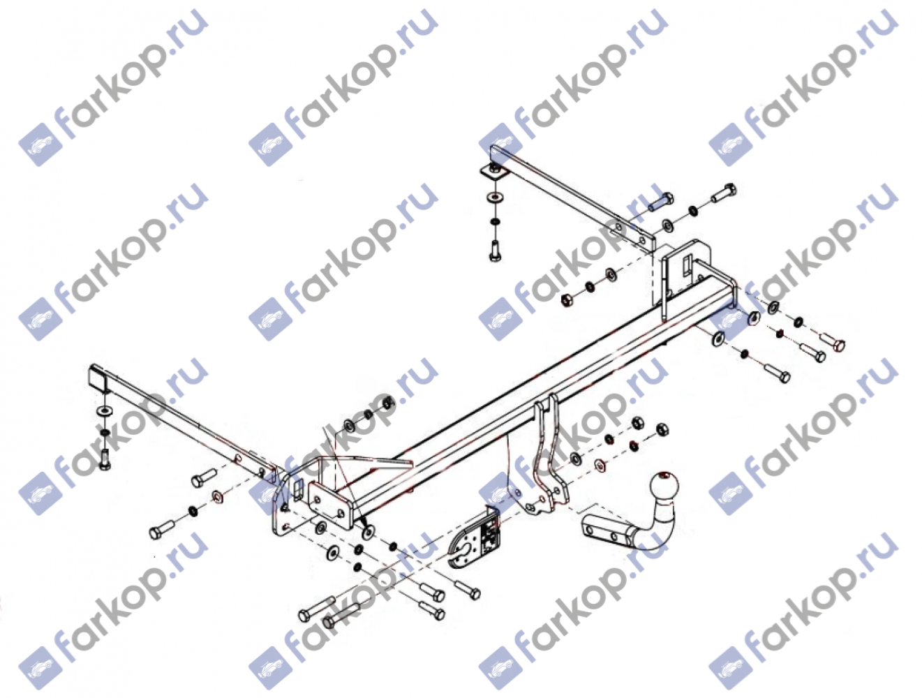 Фаркоп Imiola для Chevrolet Aveo (хетчбек) 2012- CH.014 в 